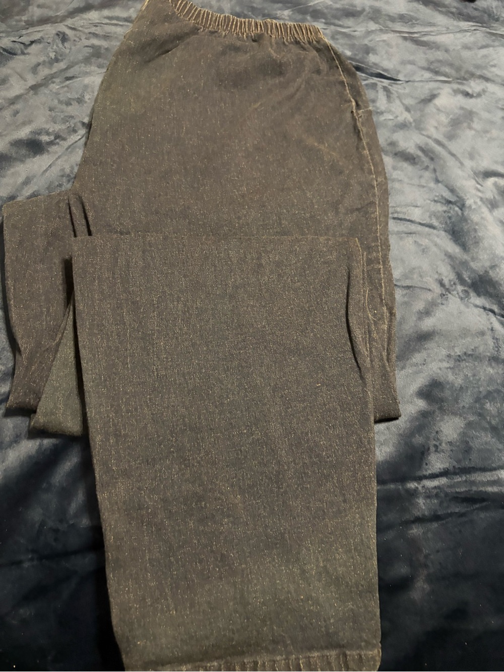 NWOT Denim & Co. Pull-On Stretch Denim Pants Size T2X Elastic Waist Dark Wash